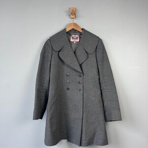 Juicy Couture Gray Wool & Cashmere Double Breasted Pea Coat